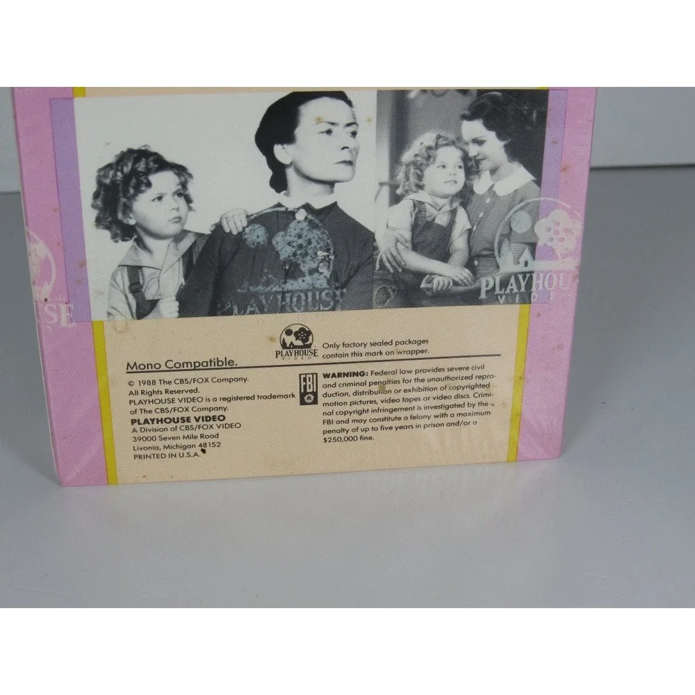 Curly Top VHS 1988 Classic Shirley Temple Musical Comedy Playhouse Video - New